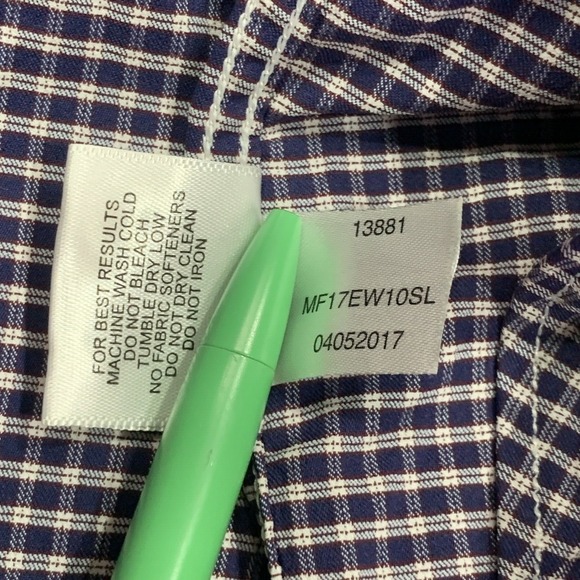 Peter Millar Summer Comfort Men's Button Up Long Sleeve Plaid Check Shirt Size L - Picture 6 of 11